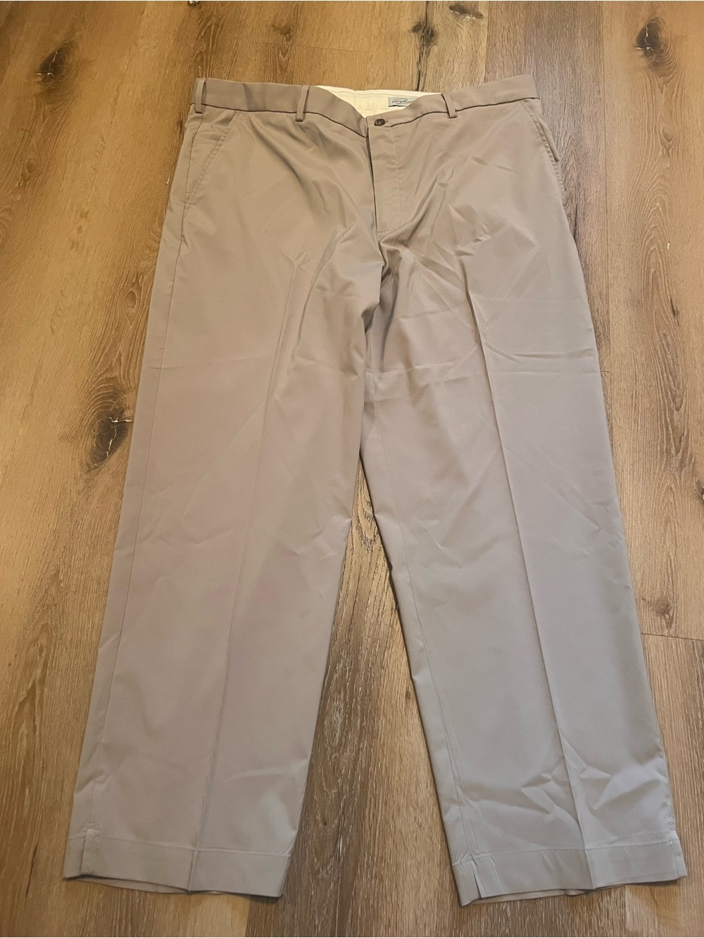 Greg Norman 40x29 Men's Classic Straight-Leg Pants in Light Khaki 96 % Polyester